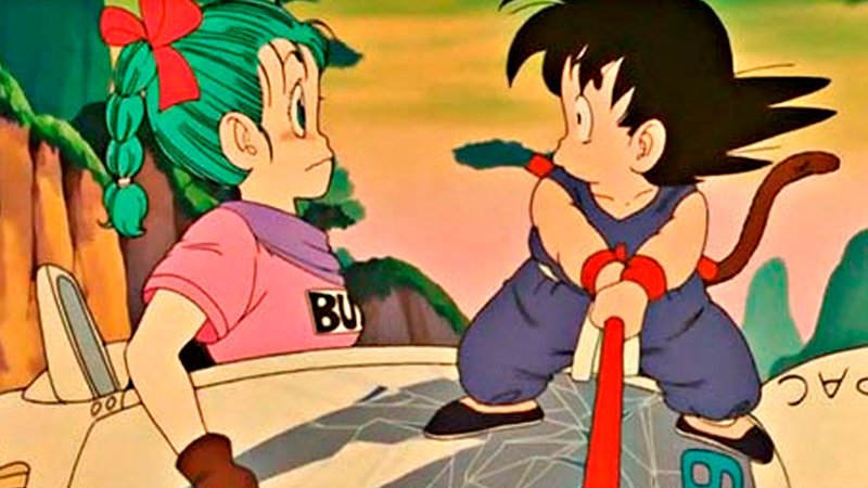Bulma y Goku en Dragon Ball