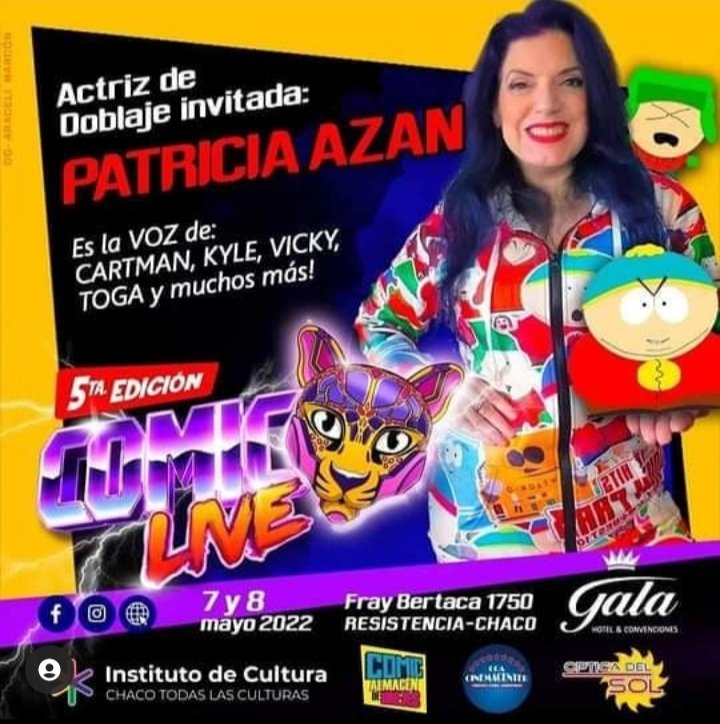 La actriz de doblaje Patty Azan en Chaco, Argentina