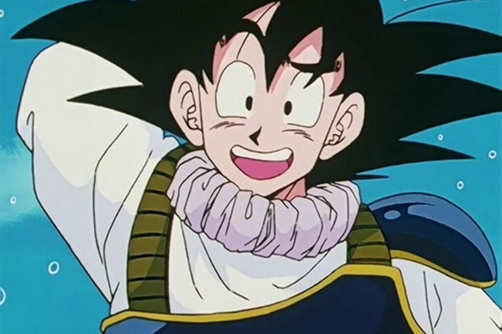 Goku sonriendo inocente