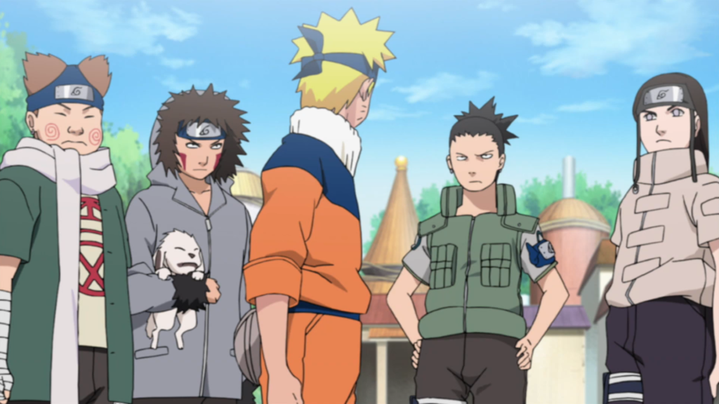 Shikamaru Nara, Naruto Uzumaki, Neji Hyuga, Choji Akimichi y Kiba Inuzuka - Rescate a Sasuke