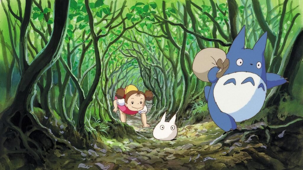 Mei y los Totoros en el bosque