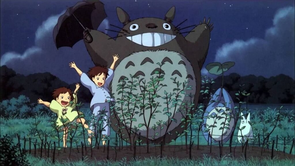 Mei. Satsuki y Totoro en la cosecha