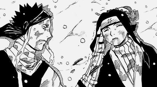 Zabuza llora por la muerte de Haku. Manga Naruto