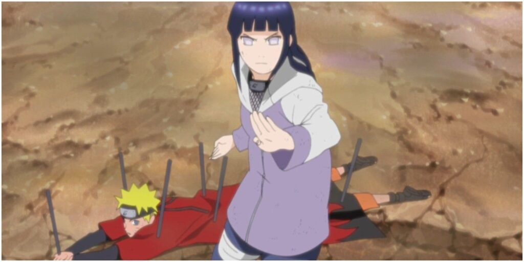 Hinata defendiendo al gran Naruto Uzumaki