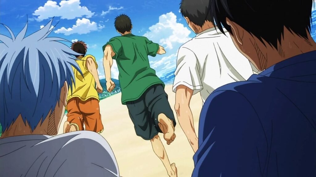 kuroko entrenando en la playa - kuroko no basquet