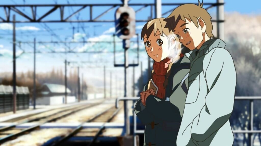 Hiroki y Sayuri en la estación del tren