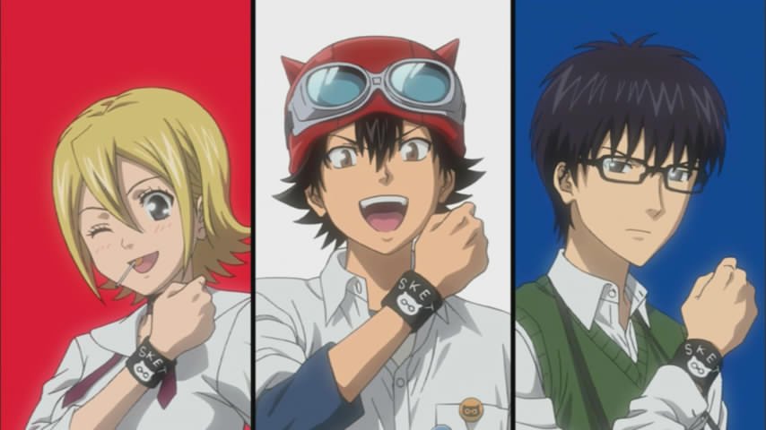 Switch, Yusuke y Hime, miembros del Sket Dan