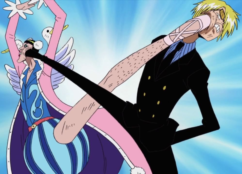 sanji contra mr 2 en baroque works pelean a patadas