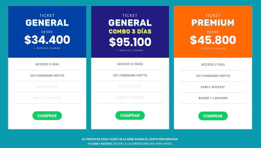 Cuánto sale la entrada de la comic con - precios