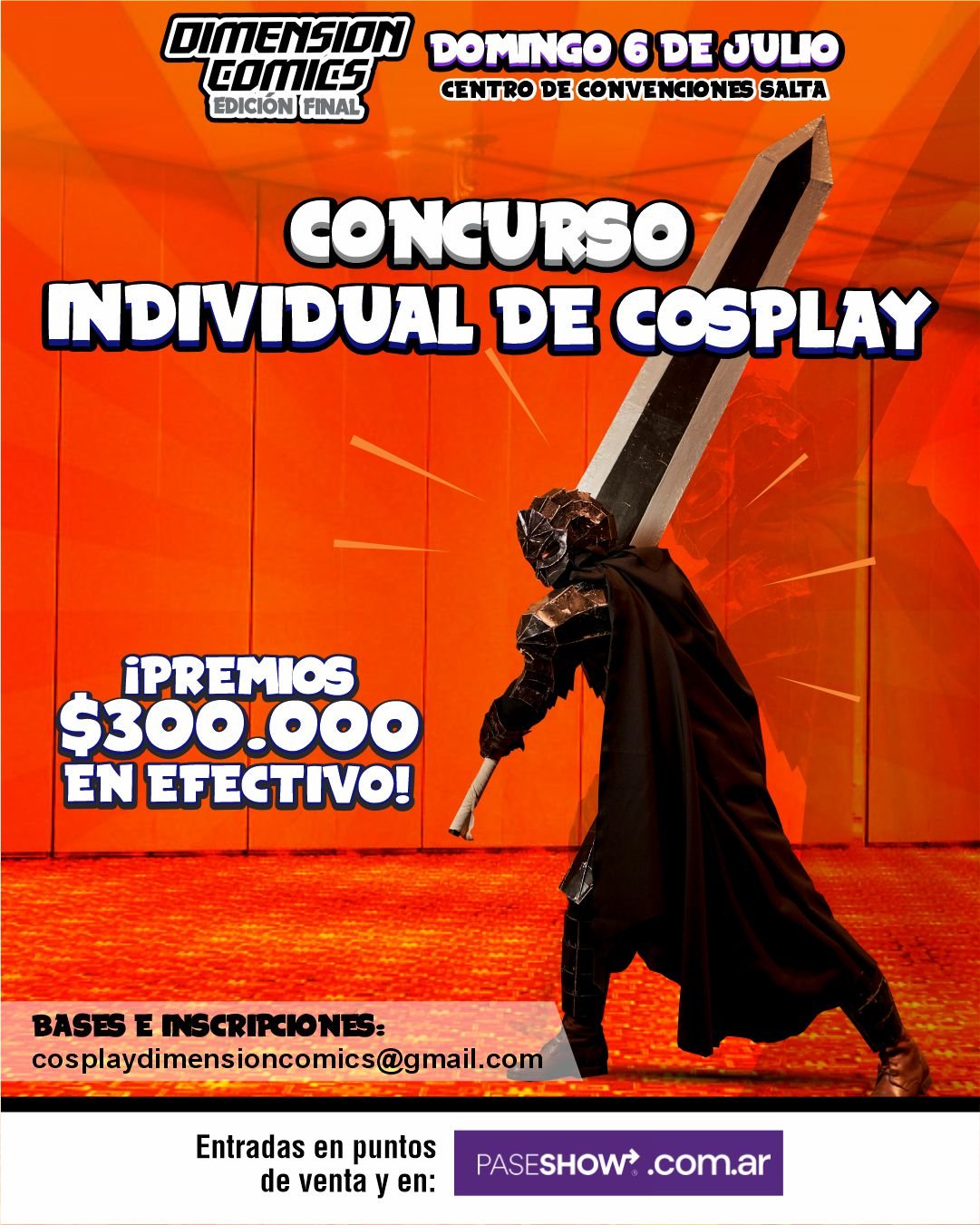 concurso individual de cosplay con premios en efectivo
