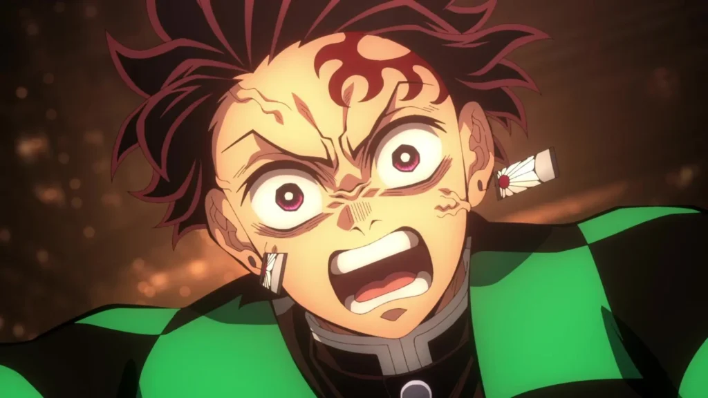 Tanjiro gritando