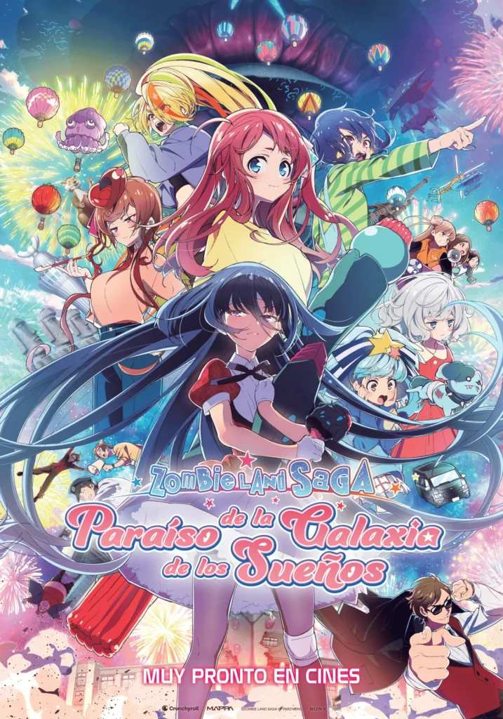 Crunchyroll anuncia que Zombie Land Saga Paraiso de la Galaxia de los Sueños cines de Latinoamérica solo a cines de México no Argentina