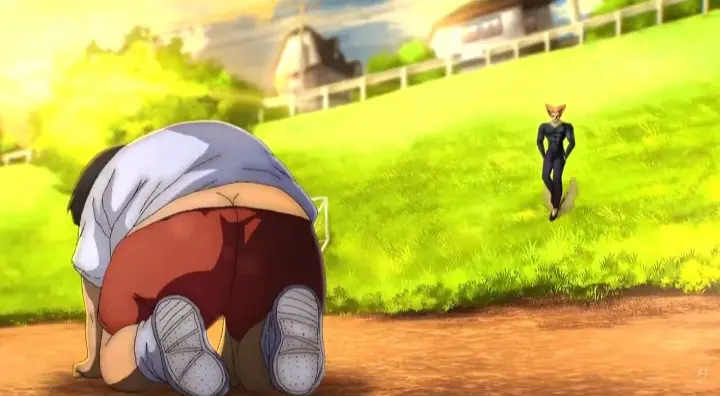 Escena de Garou deslizandose memes One Punch Man