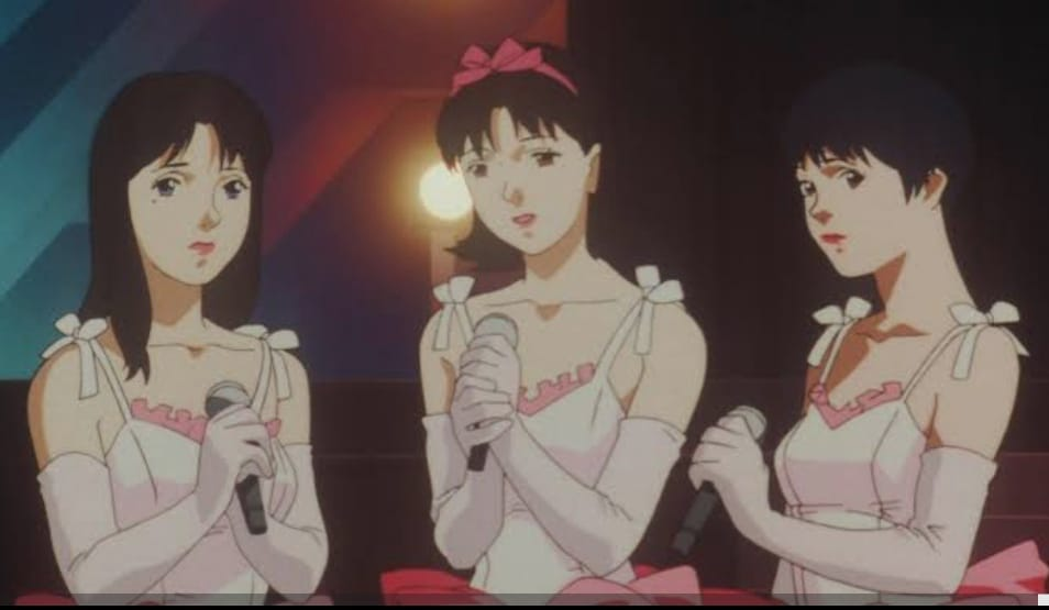 El grupo de idols Cham de Perfect Blue.