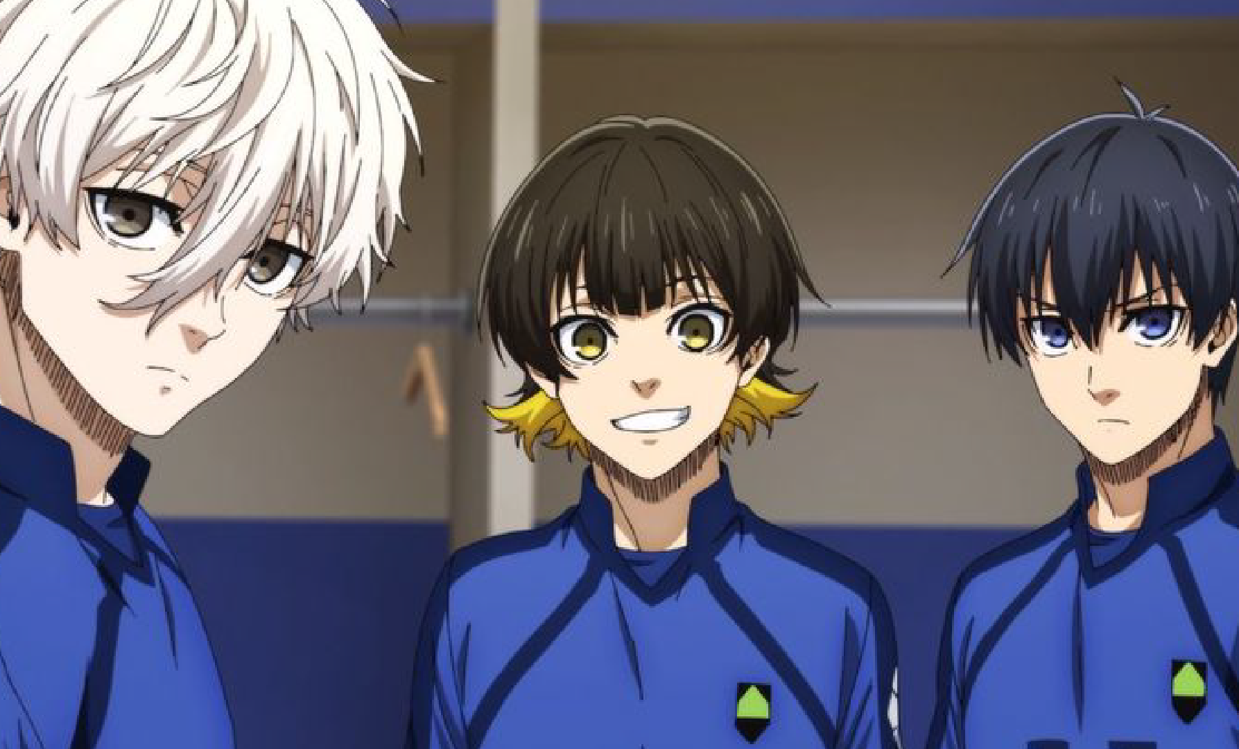 nagi, bachira e isagi con el uniforme de blue lock