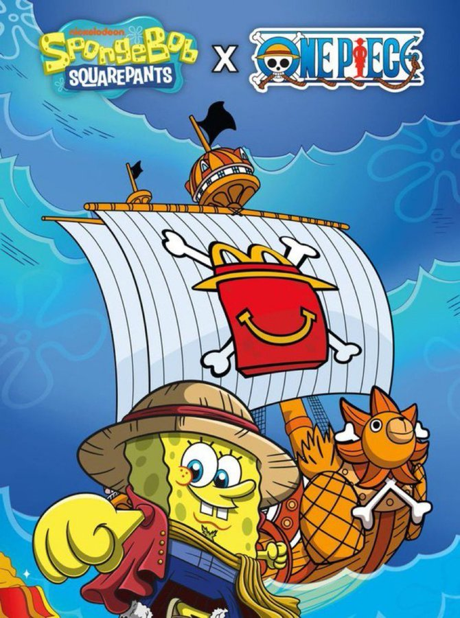 colaboracion de bob esponja x one piece